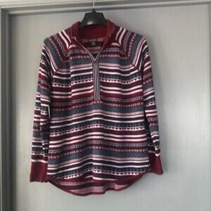 Eddie Bauer Quarter zip Fair Isle Sweater- Size XL Long Sleeves